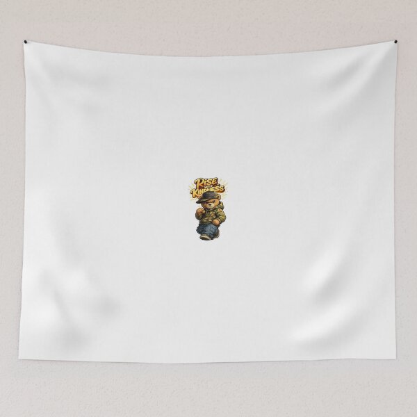 Item preview, Tough Swag Teddy Bear Sticker – Streetwear Style “Rise With Kindness” Motivational Design designed and sold by SparkVault.