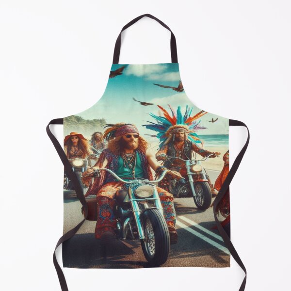 Item preview, Realistic Hippie Motorcycle Ride along a Sunny Coastal Road with Retro Freedom Vibes designed and sold by FotoworldEdel.