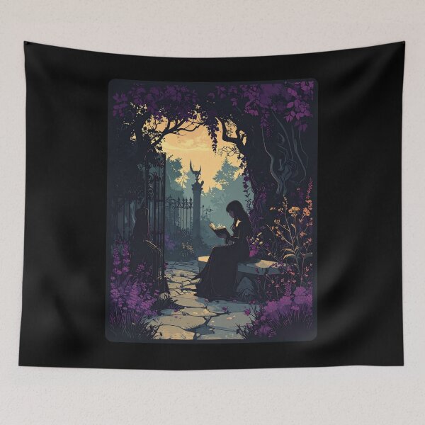 Item preview, Girl Reading in the Haunted Garden designed and sold by TripleMoonCrafts.