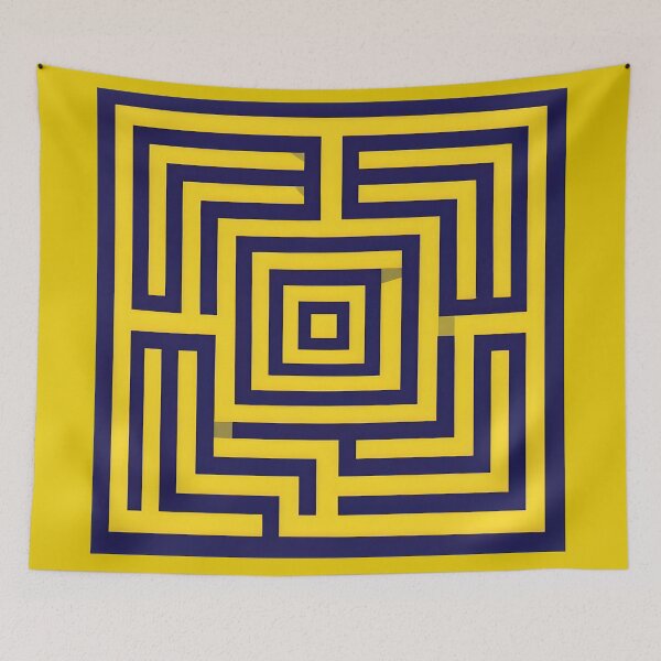 Item preview, Golden Labyrinth: Geometric Navy Maze Design designed and sold by DW-AiRT.