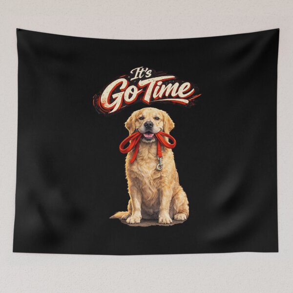 Item preview, Golden Retriever "It’s Go Time" Design– Funny Golden Dog Lover Gift, Cute Retriever Graphic designed and sold by 486DesignCo.