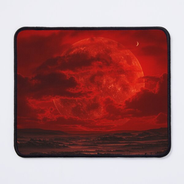 Item preview, Blood Moon Dystopian Landscape - Red Planet Sci-Fi designed and sold by fotoNoz.