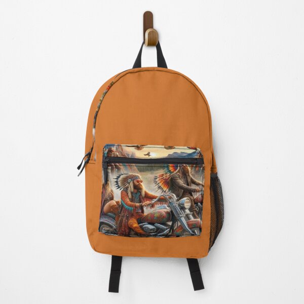Item preview, Expressive Hippie Riders in a Vibrant Mountain Sunset Full of Color and Motion designed and sold by FotoworldEdel.
