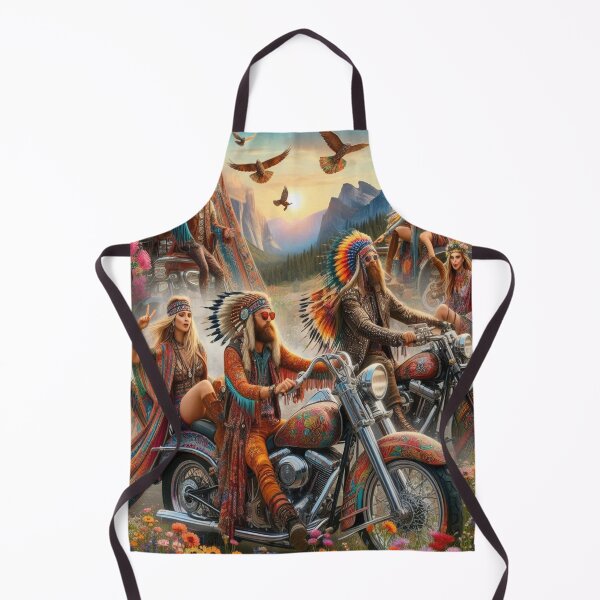 Item preview, Expressive Hippie Riders in a Vibrant Mountain Sunset Full of Color and Motion designed and sold by FotoworldEdel.