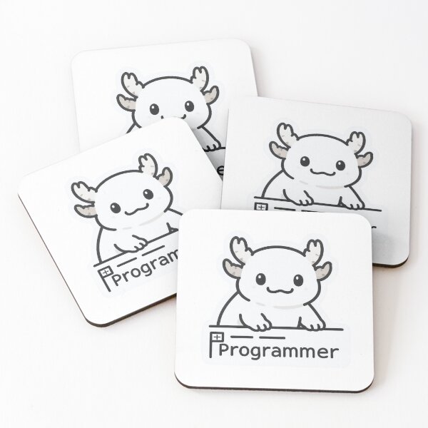 Item preview, Axolotl Programmer - Minimalist White Aesthetic Tech Sticker designed and sold by fotoNoz.
