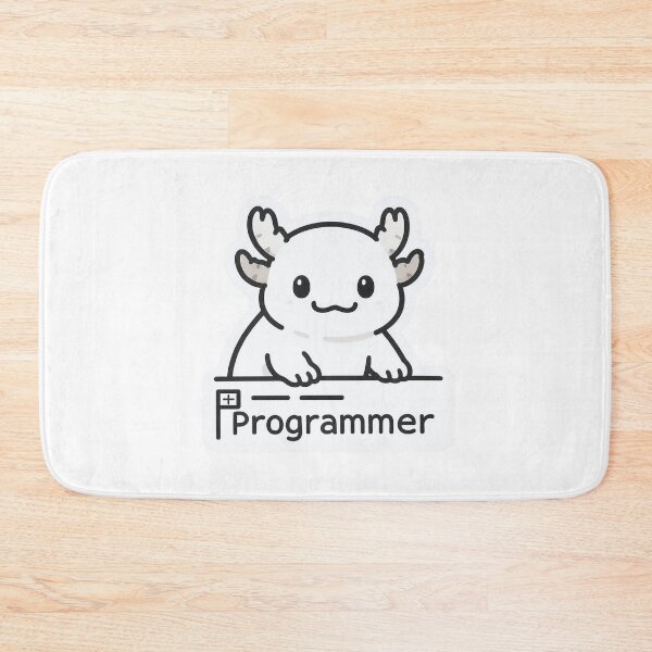Item preview, Axolotl Programmer - Minimalist White Aesthetic Tech Sticker designed and sold by fotoNoz.