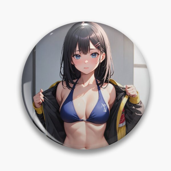 Item preview, Kanebashi Ashiginori - Sporty Anime Girl in Blue Bikini and Yellow Jacket Art designed and sold by iloveanimechibi.