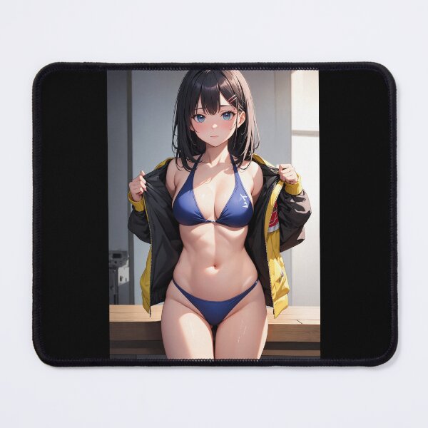 Item preview, Kanebashi Ashiginori - Sporty Anime Girl in Blue Bikini and Yellow Jacket Art designed and sold by iloveanimechibi.