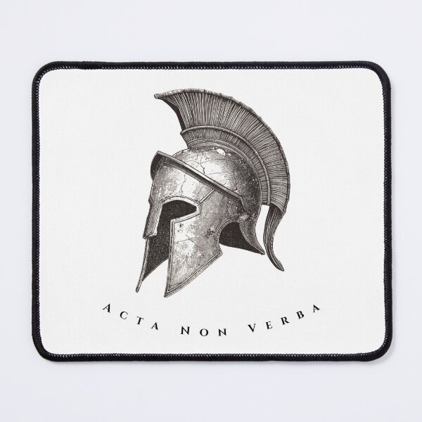 Item preview, Vintage Spartan Helmet Engraving - Acta Non Verba designed and sold by Pixelith-Arts.
