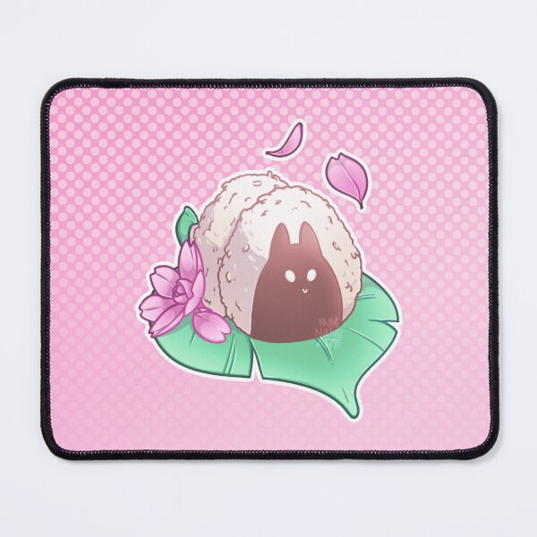 Item preview, Usagi Onigiri - Rabbit rice balls on a pink background designed and sold by Ink-Nano-Art.