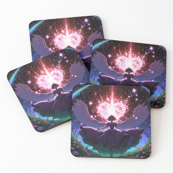 Item preview, “Angel Heart Glow – Fantasy Anime Aesthetic Spiritual Art” designed and sold by KomoFrames.