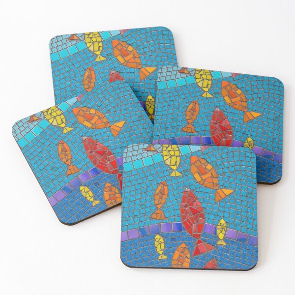Artikelvorschau, Fischfluss-Mosaikkunst entworfen und verkauft von joannaydesigns.