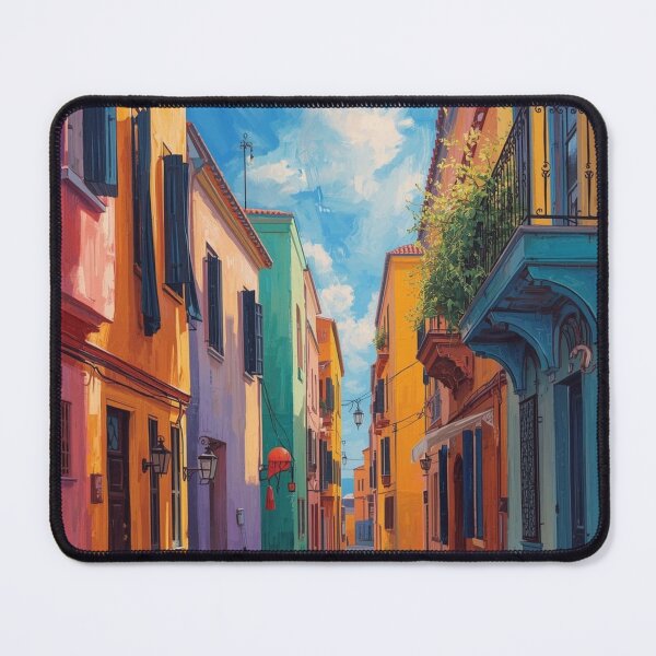 Item preview, “Colorful European Street – Travel Aesthetic Wall Art” designed and sold by KomoFrames.