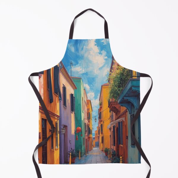 Item preview, “Colorful European Street – Travel Aesthetic Wall Art” designed and sold by KomoFrames.