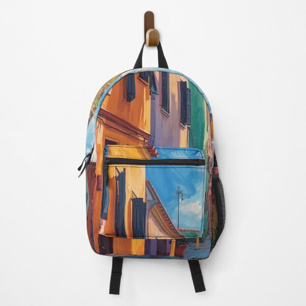 Item preview, “Colorful European Street – Travel Aesthetic Wall Art” designed and sold by KomoFrames.