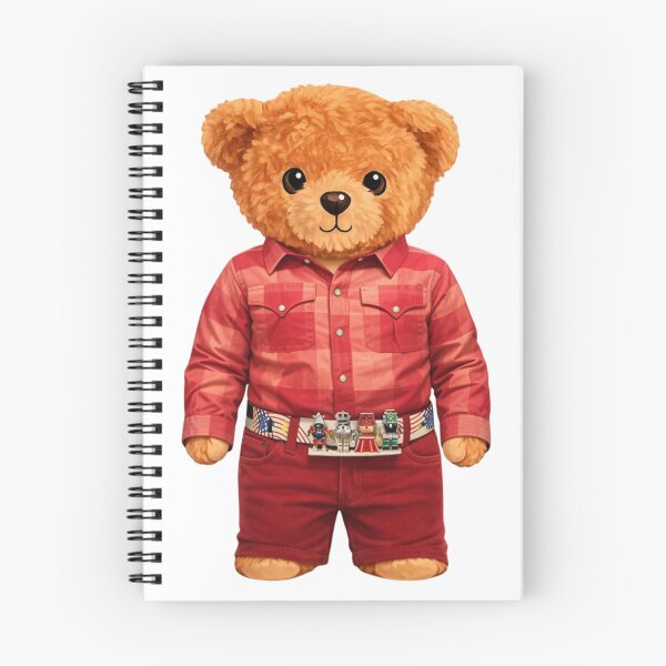 Item preview, Cute Geek Bear in Red Plaid Shirt and Robot Belt Illustration designed and sold by CuteBear87.