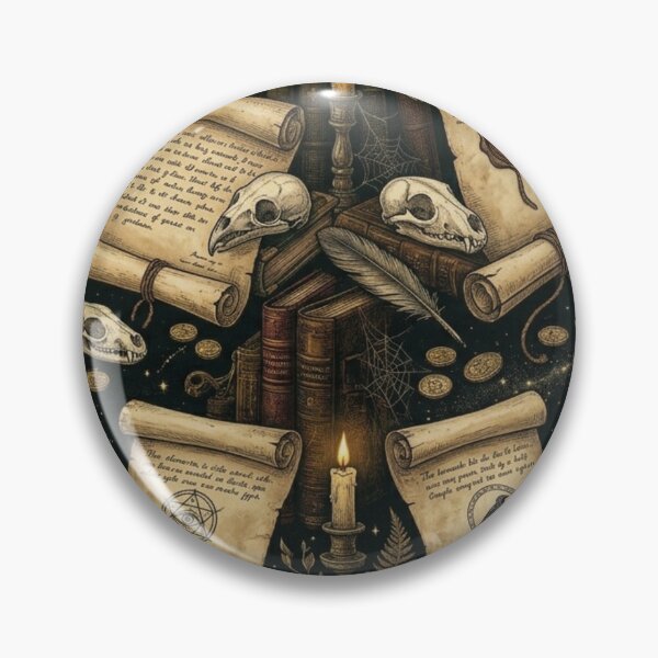 Item preview, Vintage Animal Skulls & Ancient Scrolls Dark Academia Pattern designed and sold by InnerwayStudio.