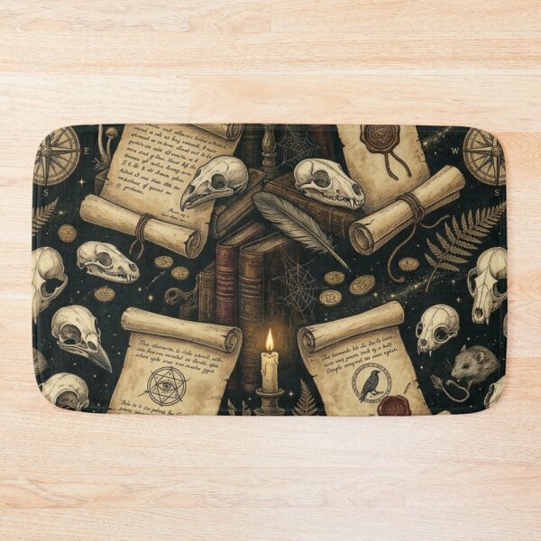 Item preview, Vintage Animal Skulls & Ancient Scrolls Dark Academia Pattern designed and sold by InnerwayStudio.