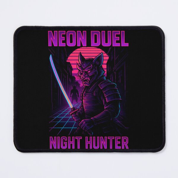 Item preview, Synthwave Samurai Cat Warrior Art Neon Duel designed and sold by SholoStudio.