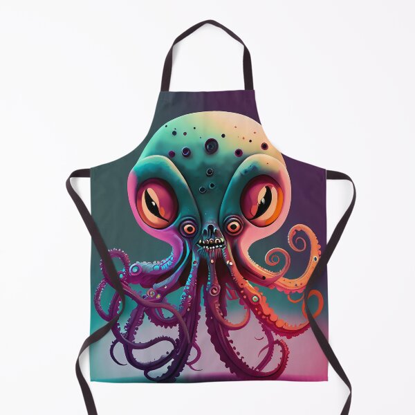 Item preview, Funny Creepy Alien Face Octopus Tentacles Fantasy Scifi Sea Creature designed and sold by AizyAlien.