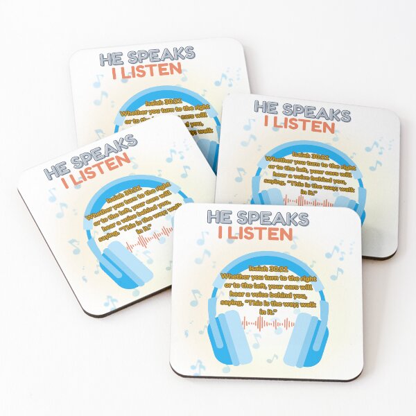 Item preview, He Speaks I Listen | Isaiah 30:21 | Christian Teen Gift | Faith Headphones Design designed and sold by InfiniteTribute.