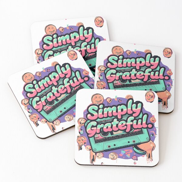 Item preview, Retro 90s Cassette Tape Simply Grateful Aesthetic Smileys designed and sold by The Daily Progress.