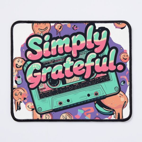 Item preview, Retro 90s Cassette Tape Simply Grateful Aesthetic Smileys designed and sold by The Daily Progress.