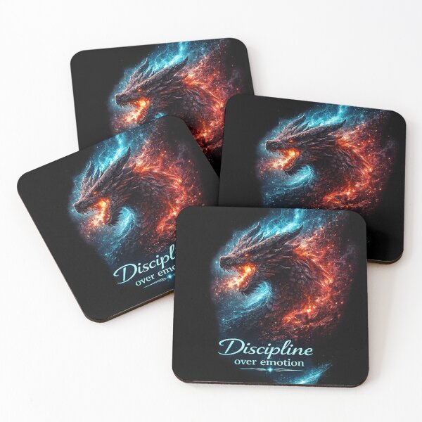 Item preview, Discipline Over Emotion Dragon Shirt – Fire and Ice Design designed and sold by NAJURE.