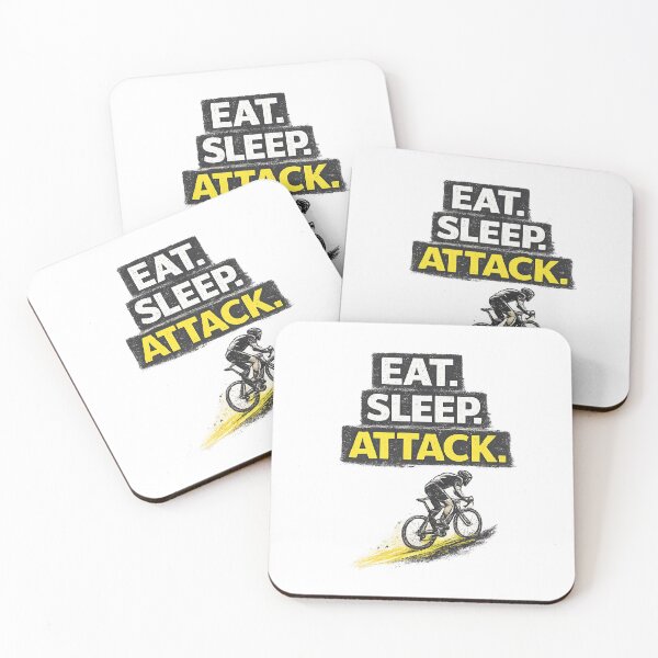 Item preview, Eat. Sleep. Attack. – Minimalist Cycling Motivation T-Shirt designed and sold by VeloForge.