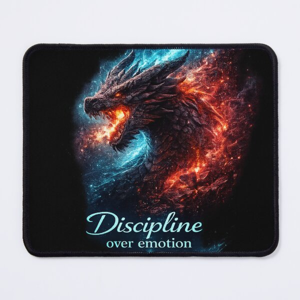 Item preview, Discipline Over Emotion Dragon Shirt – Fire and Ice Design designed and sold by NAJURE.