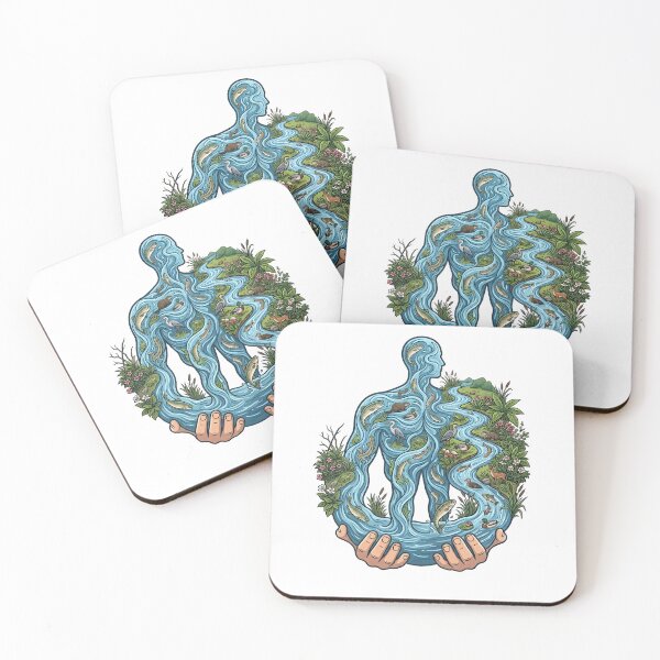Item preview, Water is Life Flowing Ecosystem Human Silhouette designed and sold by Nuvoro Eco Awareness.