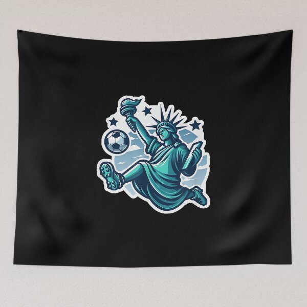 Item preview, New York Statue Of Liberty Playing Soccer designed and sold by MollyLYork.