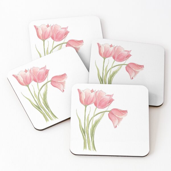 Item preview, Pink Watercolor Tulips  designed and sold by NaughtyFlorals.