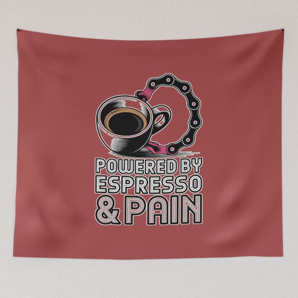 Item preview, Powered by Espresso & Pain Cycling Shirt | Funny Cyclist Design designed and sold by Timeless Design.