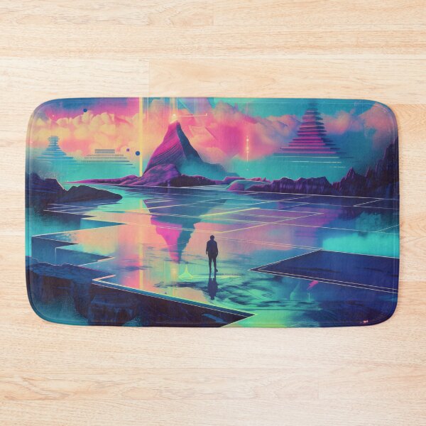 Item preview, Surreal Vaporwave Figure Neon Cosmic Dreamscape designed and sold by LuminousFoundry.