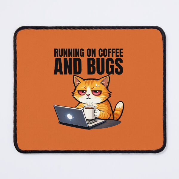 Item preview, Running on coffee and bugs programmer cat designed and sold by franky-and-art.