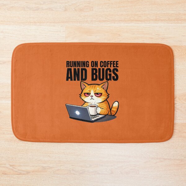Item preview, Running on coffee and bugs programmer cat designed and sold by franky-and-art.