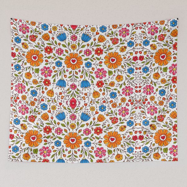 Item preview, Folk Floral Love Pattern designed and sold by blankTeeShirt.