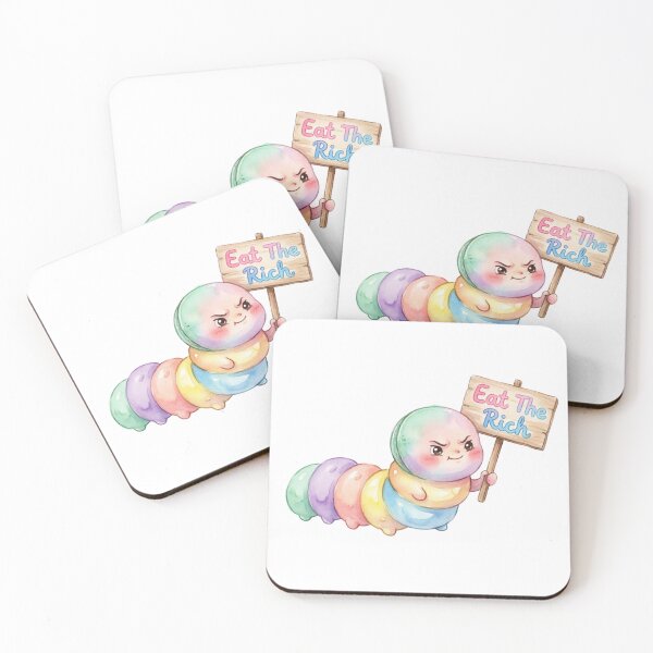 Item preview, Caterpillar Eat The Rich Subversive Kawaii Rebellion designed and sold by Prints by Mat.