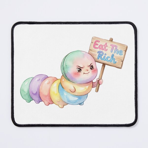 Item preview, Caterpillar Eat The Rich Subversive Kawaii Rebellion designed and sold by Prints by Mat.