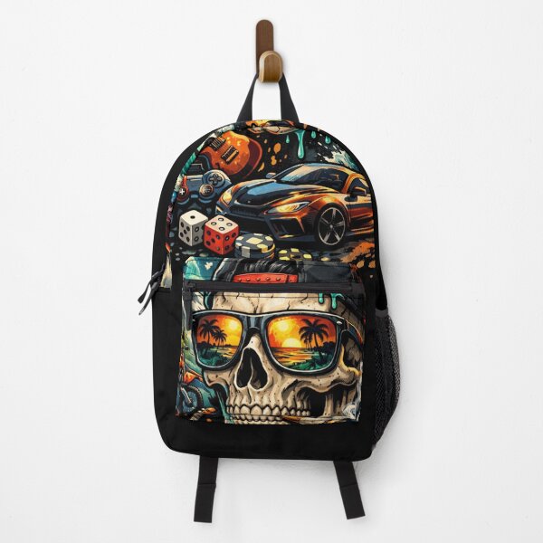 Item preview, Skull Lifestyle Collage – Surfer, Gamer, Biker & Street Art Design designed and sold by Patricia Piotrak.