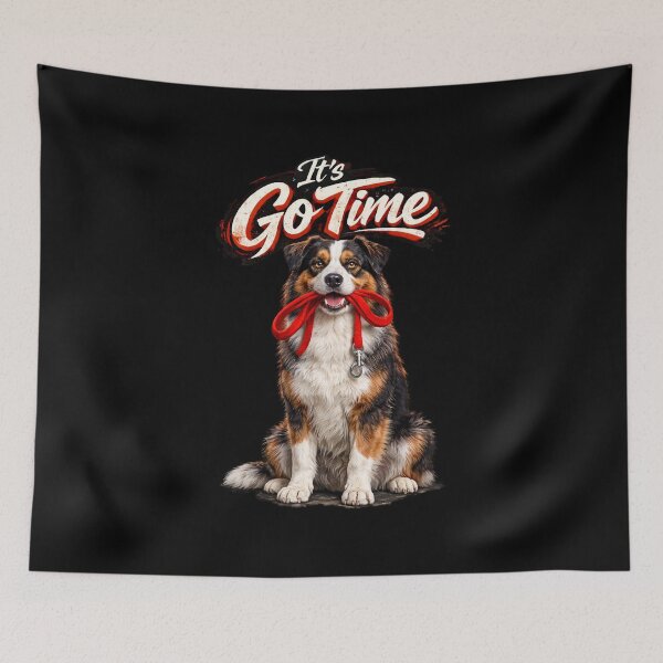 Item preview, Australian Shepherd "It’s Go Time" Design – Funny Aussie Dog Lover Gift, Active Dog Graphic designed and sold by 486DesignCo.
