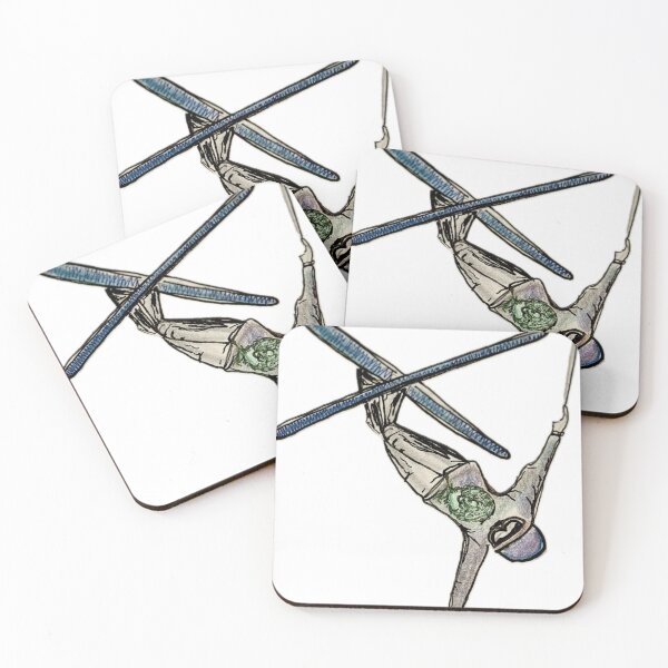Item preview, Freestyle Flight - Inverted Skier Pen & Ink Illustration designed and sold by aurabyaubrey.