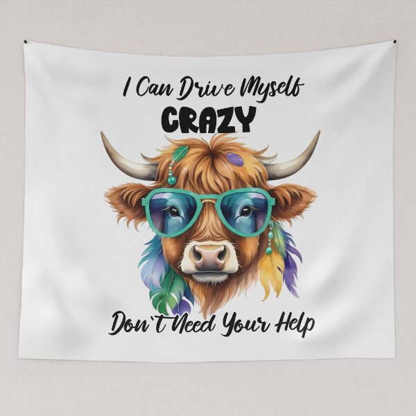 Item preview, Sassy Highland Cow Drive Myself Crazy designed and sold by TshirtsOnline-.