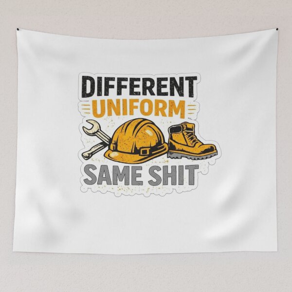 Item preview, Different Uniform Same Shit Funny Construction Worker designed and sold by JVDesignsShop.