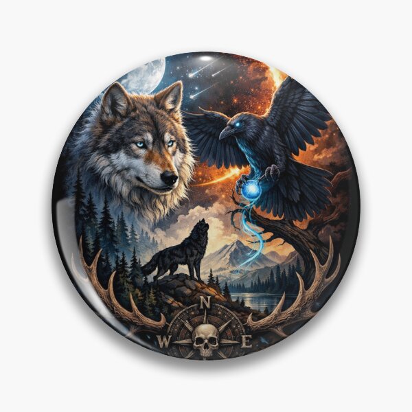 Item preview, Wolf and Raven – Mystical Nature Design designed and sold by Patricia Piotrak.