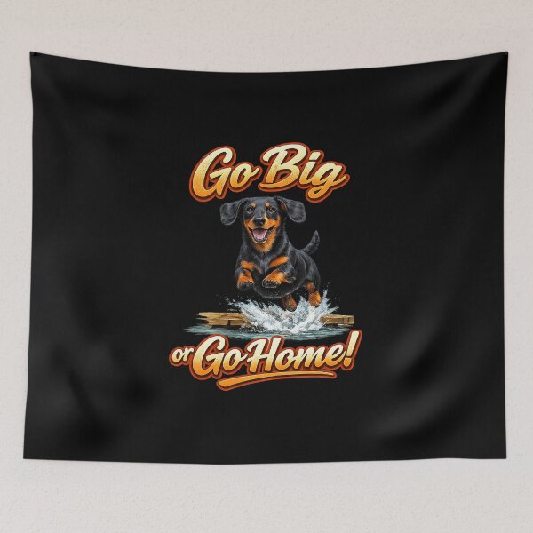 Item preview, Dachshund Dock Diving Dog – Go Big or Go Home! Funny Wiener Dog Graphic designed and sold by 486DesignCo.