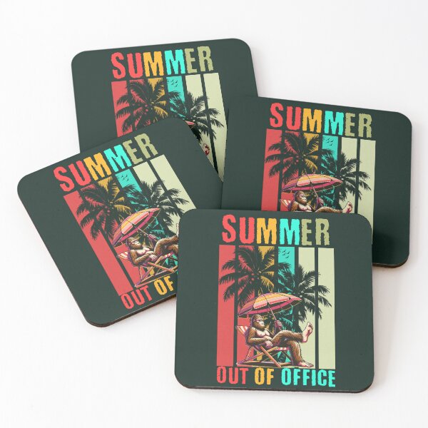 Item preview, Out Of Office Funny Monkey Beach Vacation Retro Vintage Summer T-Shirt designed and sold by Negisandeep studio.