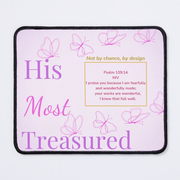 Item preview, His Most Treasured | Psalm 139:14 | Christian Teen Gift | Fearfully and Wonderfully Made butterfly Design designed and sold by InfiniteTribute.
