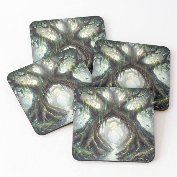Item preview, Enchanted Forest Portal: The Whispering Twin Trees designed and sold by Serene Strokes Art.